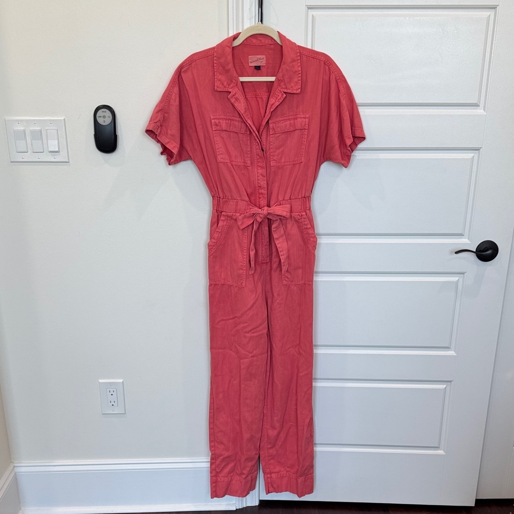Universal Thread Coral Orange Pink Pants Utility Style Jumpsuit, size 4